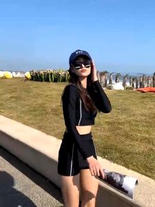 WAVE Bikini Suits swimming suit women Womens Long Sleeve swimsuit for women set Thin Sports swimsuits for women Low Profile swimsuit for women plus size Vacation Travel Hot Spring swimsuit for women