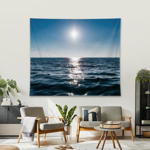 Thẩm Mỹ Giả Cửa Sổ Phong Cảnh Thảm Treo Tường Polyester Núi Cánh Đồng Bãi Biển Trang Trí Cho Phòng Ngủ Ký Túc Xá Ảnh Phông Nền