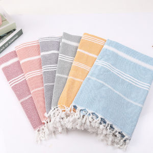 100x180cm Polyester Cotton Turkish Tassel Beach Towel Striped Sauna Towel Children Quick Dry Bath Towels