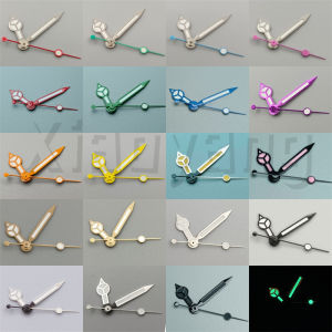 NH35 Modified Watch Hands Set Silver Gold Rose Black Blue Green Orange Yellow Hands With Green Luminous For NH35 NH36Movement
