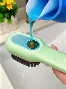 Multifunctional Portable Liquid Shoe Brush Cleaners Soap Dispenser Cleaning Brush for Footwear Press Shoe Brush