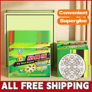 【Free Shipping】50/100 Pcs Fly Catcher Glue Board Fly Trap Board Traps Fruit Flies Kitchen Flies Pest Control Fly Glue board Fly Sticker Insect Trap Board Flies Langaw Adhesive Paper Insect Control Traps