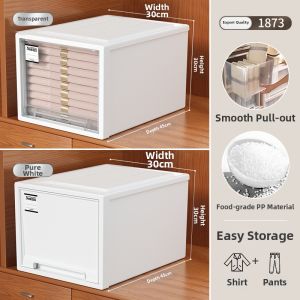 XUNHUAI | Stackable Clear Plastic Drawer Organizer