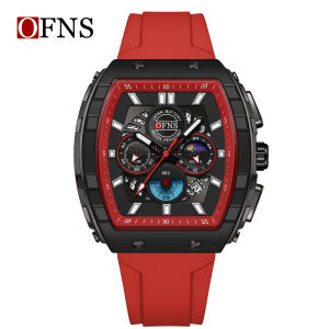 OFNS New 1203 Fashionable Mens Electronic Quartz Watch Three Eye Six Pin Chronograph Waterproof Night Light Mens Quartz Watch