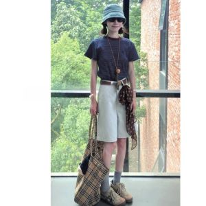 High Waist Straight Leg Casual Shorts Slim Fit Women 2026 New