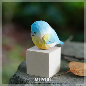 Cute Wooden Bird Sculpture Desk Decor