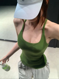 LANMENGYA | Green Strap Camisole with Padding Innerwear Summer Outer Wear Sport Top