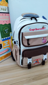 < D1-753 > 46CM CAPYBARA Design School Korea Backpack / Beg Galas Sekolah Rendah & Menengah / Kids Girl Kanak-Kanak