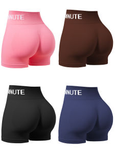 Ladies seamless high-elastic three-point fitness letter-shaped shorts high-waisted peach-buttock sports hip-lifting shorts