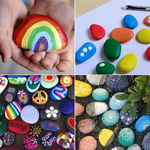 Rock Painting Kit Bulk Smooth White Painting for Diy Crafts Arts Irregular Shape Flat Stones for Rock Painting Supplies