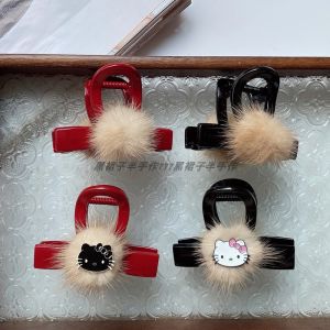 กิ๊บติดผมลายฉลามแดงแบบมีหางผีเสื้อสำหรับฤดูใบไม้ร่วงและฤดูหนาว กิ๊บติดผมโลหะผสมสำหรับตกแต่งผม