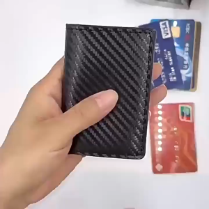 Dompet Gentian Karbon -Pemegang Kad keluarAutomatik Dengan Perlindungan Anti-kecurian
