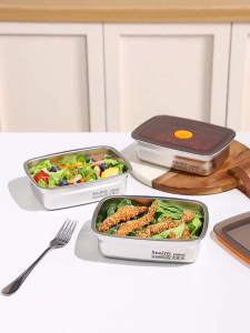 316 Stainless Food Container Stainless Steel Fresh Keeping Box Stainless Food Storage Container Tray with Lid
