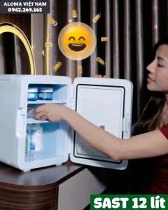 Tủ lạnh mini SAST đựng mỹ phẩm làm mát nước uống bảo quản hoa quả thực phẩm - Tủ lạnh mini 2 dây nguồn cho gia đình và ô tô - Tủ lạnh kèm chức năng hâm nóng