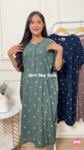 DASTER SUPER JUMBO LD 140 RETSLETING DEPAN MOTIF ALUNA KEKINIAN TERBARU DRESS WANITA BIGSIZE BUMIL