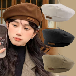 Autumn Winter Retro Warm Beret Womens Girls Solid Color Octagonal Hat Fashionable British Outdoor Sun Protection Artist Hat