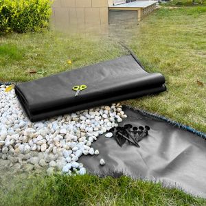 Degradable Geotextile Fabric Garden Courtyard Grass Barrier Flower Bed Mat Weeding Cloth Leak Proof Pebble Ground Cover