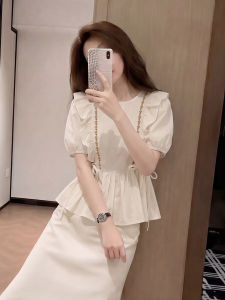HUANJI | Plus Size French Style Bubble Sleeve Blouse