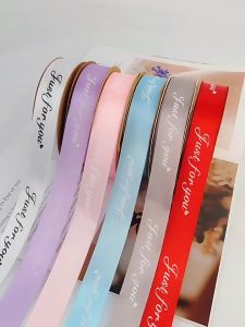 1cm (45 Yard/Roll) Just For You Ribbon DIY Handmade High Quality Wedding Romantic Gift Letter Ribbon