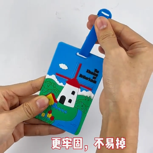 Travel Luggage Tag Soft Silicone Cute Cartoon Design Travel Accessories Key Chain for School Bag Suitcase Baggage Tag Travel Label Tag Bagasi