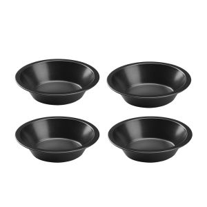 4 Chiếc Khuôn Bánh Tart Tròn 5 Inch Bằng Thép Carbon Chống Dính Dùng Làm Bánh Ngọt Bánh Pizza Khuôn Nướng Bánh Trứng Khay Nướng Bánh Thân Thiện Với Môi Trường