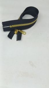 Resleting Zipper 25 cm Vislon Hitam Gold Emas Set Close End Untuk Resleting Busana Dll Harga Per Biji Kode HGV
