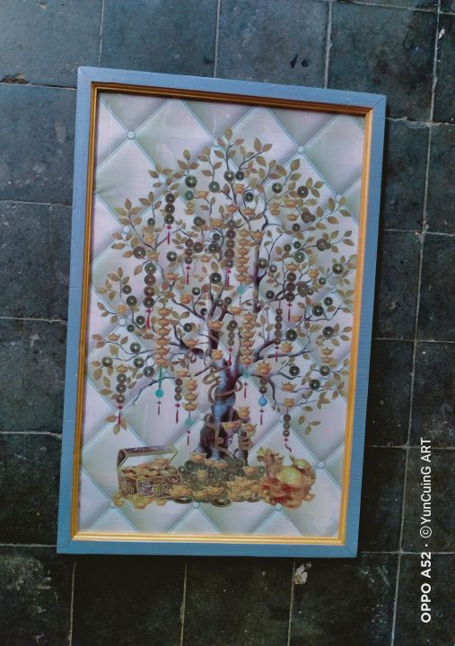 Hiasan Dinding Lukisan Cetak Digital Printing Pohon Emas Plus Figura Hiasan Dinding Lukisan Cetak Digital Printing Pohon Emas Plus Figura