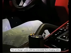 Retractable Car Fast Charger 180° Adjustable Head 120W Starry Sky Fast Charging Telescopic Cable