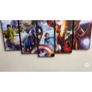 Bộ 5 Tranh treo tường Marvel Tráng Gương Cao Cấp Decor Phòng Khách Phòng Làm Việc Gaming Tạo điểm nhấn không gian