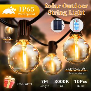 Outdoor Solar Light String Balcony With Warm Light Bulb Remote Control 7/10/15 Meters Multiple Specifications Garden Lamp String