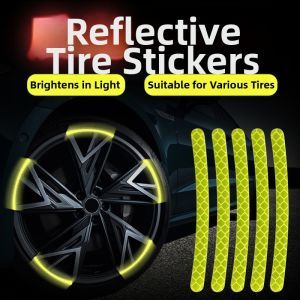 Reflective Stickers for Car Wheel Hub Motorcycle Electric Vehicle Bicycle Decorative Waterproof Tire Rim Edge Full Car Decal