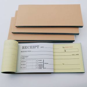 50 ชุดขนาดเล็กธุรกิจคาร์บอนใบเสร็จรับเงิน/เช่าใบเสร็จรับเงินหนังสือ 2 ส่วน 50 หมายเลข Duplicates 3.15x7.48 นิ้ว