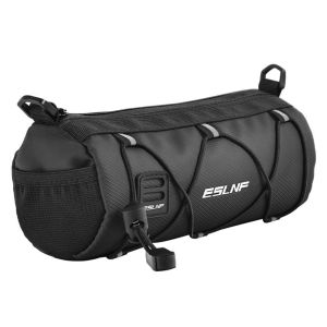 [UEB Mall] Handlebar Bag Reflective Portable Shoulder Pack Mesh Design Multifunctional Triangle Pouch Multi-pocket Crossbar Pocket for Bike Bicycle