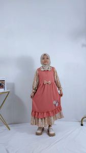 Gamis Dress Anak Perempuan Love Me Ruffle Cantik Carlina Fashion