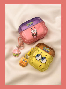 Fun Cute SpongeBob SquarePants AirPods Protective Case Wireless Bluetooth  Earphone Cover Soft TPU Shell for AirPods 1-4 Gen