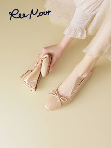 Reemoor | Giày Lười Ballet Đa Năng Đầu Nhọn Bề Mặt Sáng Ẩn