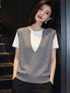 Shalldoer | Design Sense Faux Layer Knitted T-Shirt