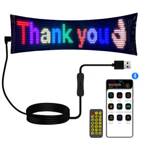 LED Sign Car Scrolling Advertising USB 5V Bluetooth App Control Logo Light Custom Pattern Animation Programmable Display DIY