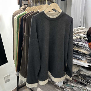 Self-Retained Double-Sided Brushed Australian Velvet Mid Length Long Length T-shirt Womens Fall and Winter Thick Splicing Western Style Inner Wear Bottoming Shirt Plus Size Fat Girl