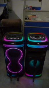 V2S PARTYBOX 10298A MOBILE HI-FI PARTY SPEAKER WITH RHYTMIC LIGHT LED & 2 WIRELESS MIC