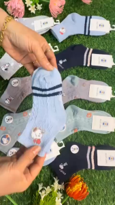 Set 10 đôi tất cotton babyshark Vặn Thừng sợi bông mềm mại cho bé từ 1-12 tuổi thoáng khí khử mùi