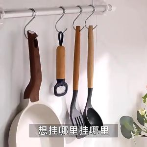 จัดส่งจากกรุงเทพฯ อัพเกรดตะขอยึดราวม่าน หมุนได้ 360 องศา แหวนพวงมาลัย แบบมีกาวในตัว ห้องครัวและห้องน้ำที่ยึดราวม่านอาบน้ำ ราวแขวนผ้าเช็ดตัว