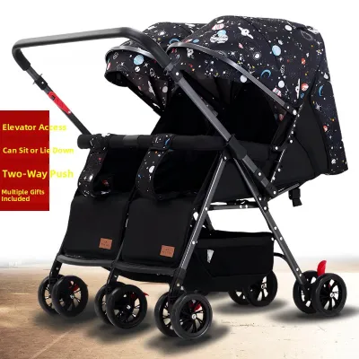 Twin Stroller Foldable Elevator Car Friendly