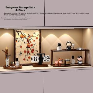 Retro Key Storage Organizer Wooden Rack