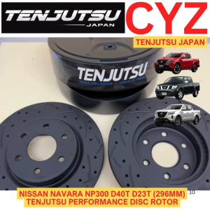 (1 PAIR) Tenjutsu Japan Nissan Navara NP300 D40T D23T 296MM Front Sport Disc Rotor Slotted Drille From Japan