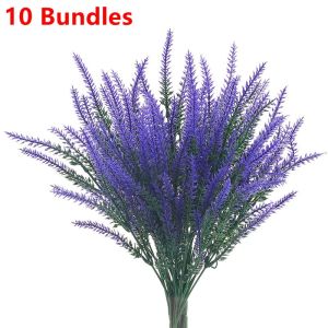 5/10 Bundles Artificial Lavender Flowers Head Fake Flowers Home Room Table Decor Outdoors Garden Wedding Decor Outdoor Plants