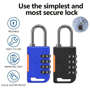 TSA 4 Digit Combination Lock Anti-theft Customs Password Lock Suitcase Luggage Coded Lock Cabinet Lock Contrast Color Padlock