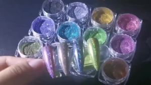 12 Lọ/Bộ Bột Nhũ Phủ Móng Tay Holographic Siêu Mịn Màu Chrome Laser 0.05mm Lấp Lánh Như Gương Bột Trang Trí Móng Tay 0.5g
