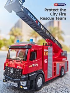BEI JESS | Large Water Spraying Firetruck Toy with Ladder for Boys