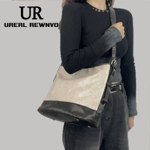 กระเป๋าถือหนังนิ่ม UR สำหรับผู้หญิง 2024 กระเป๋าสะพายข้างขนาดใหญ่ความจุสำหรับเดินทางและเรียน กระเป๋าสะพายข้างหนัง PU สำหรับเยาวชน